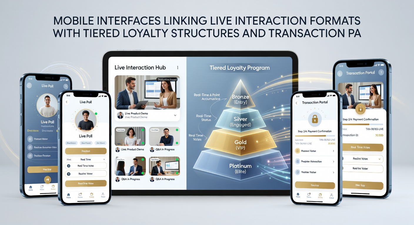 Detailansicht einer mobilen Transaktionsoberfläche mit Loyalty-Tiers und Live-Event-Integration